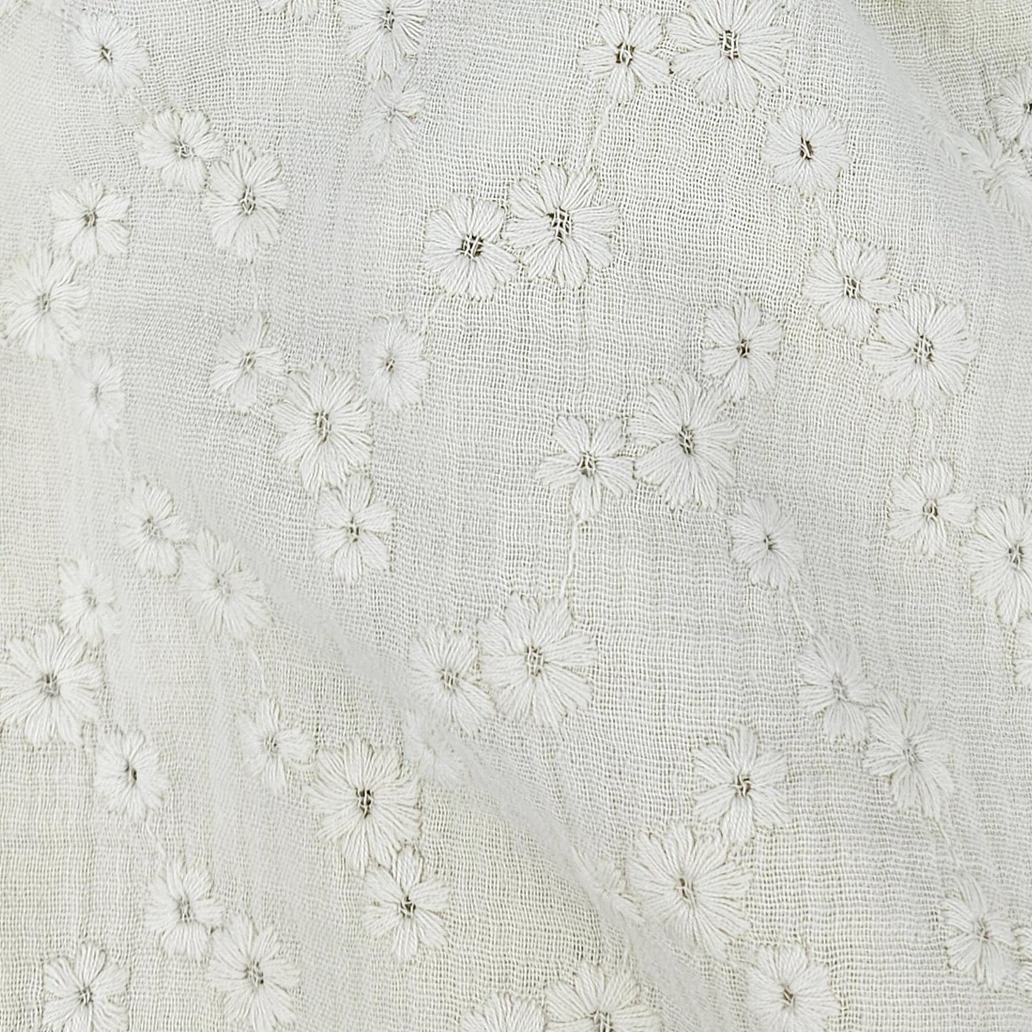 Musselin Embrodery naturweiß Meterware - elli&else
