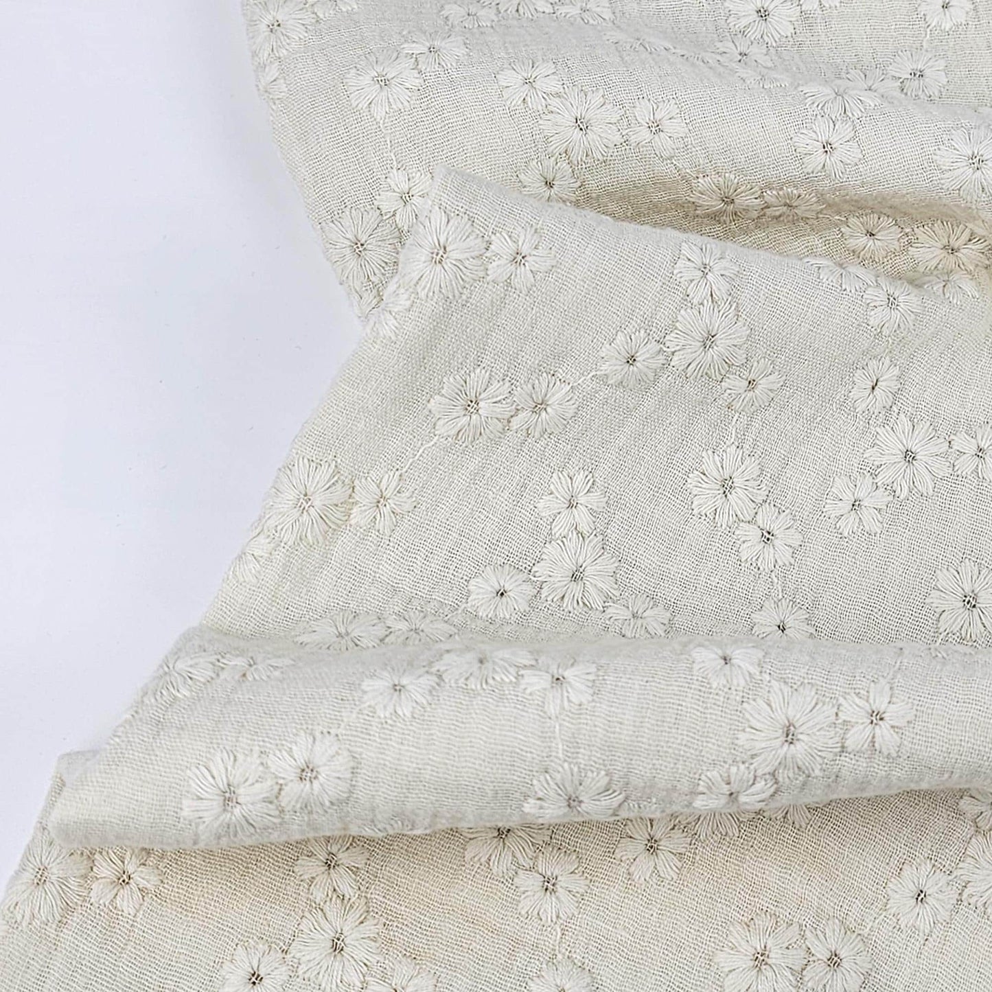 Musselin Embrodery naturweiß Meterware - elli&else