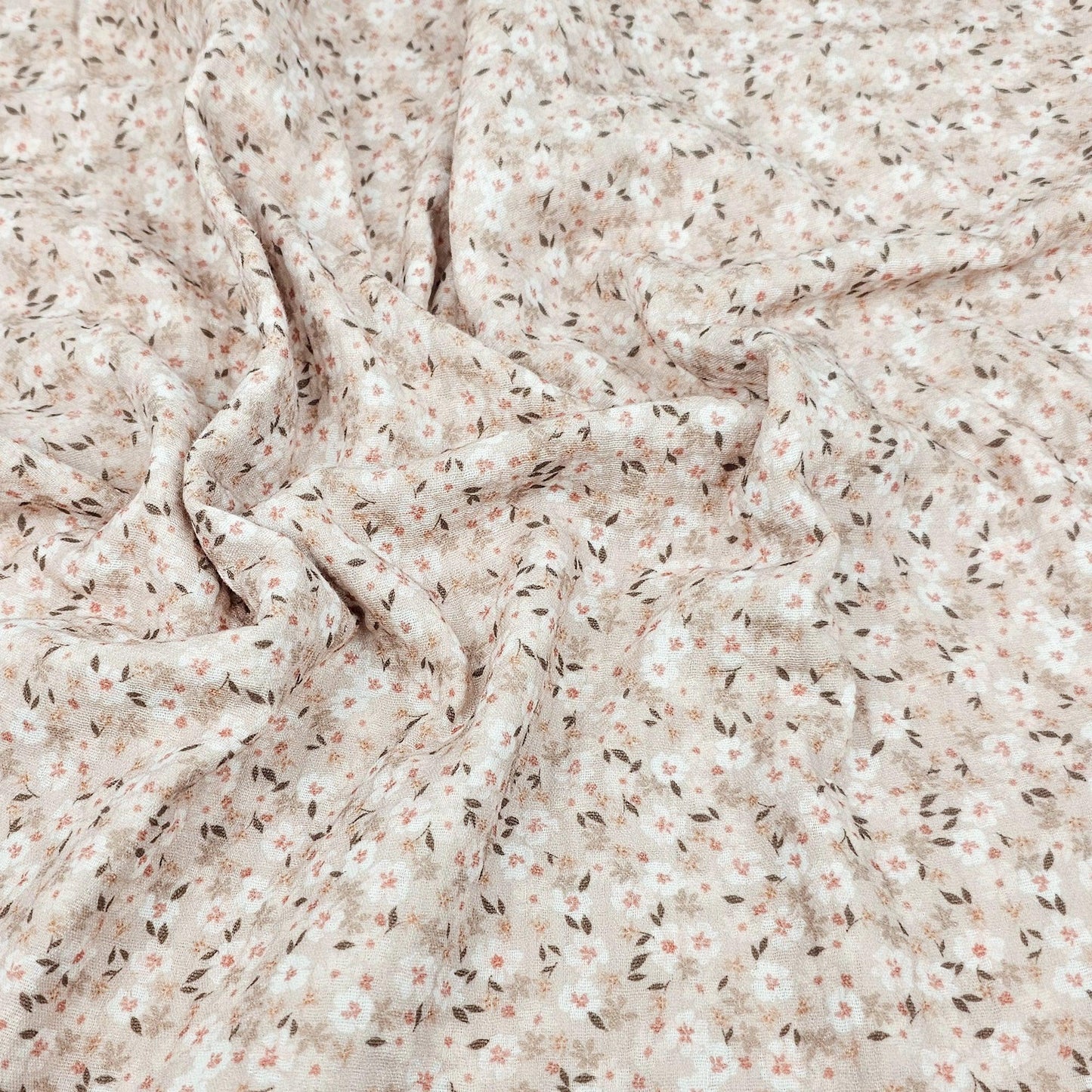 Musselin Flower bomb beige Meterware - elli&else