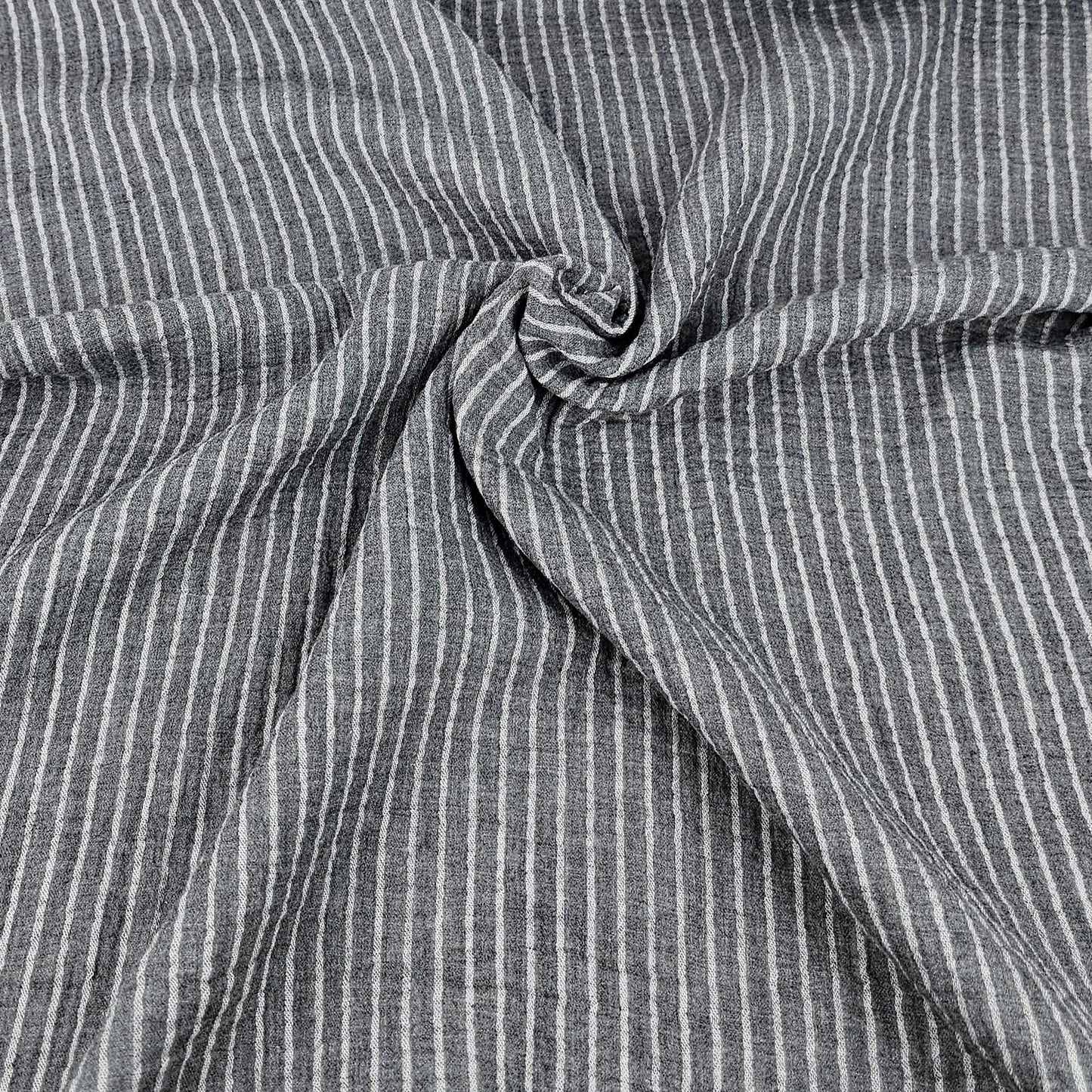 Musselin gestreift - anthrazit Meterware - elli&else
