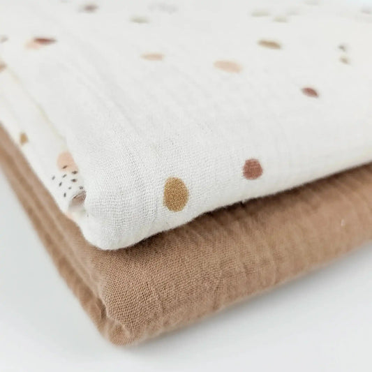 Musselin Konfetti beige - Stoff bei elli&else
