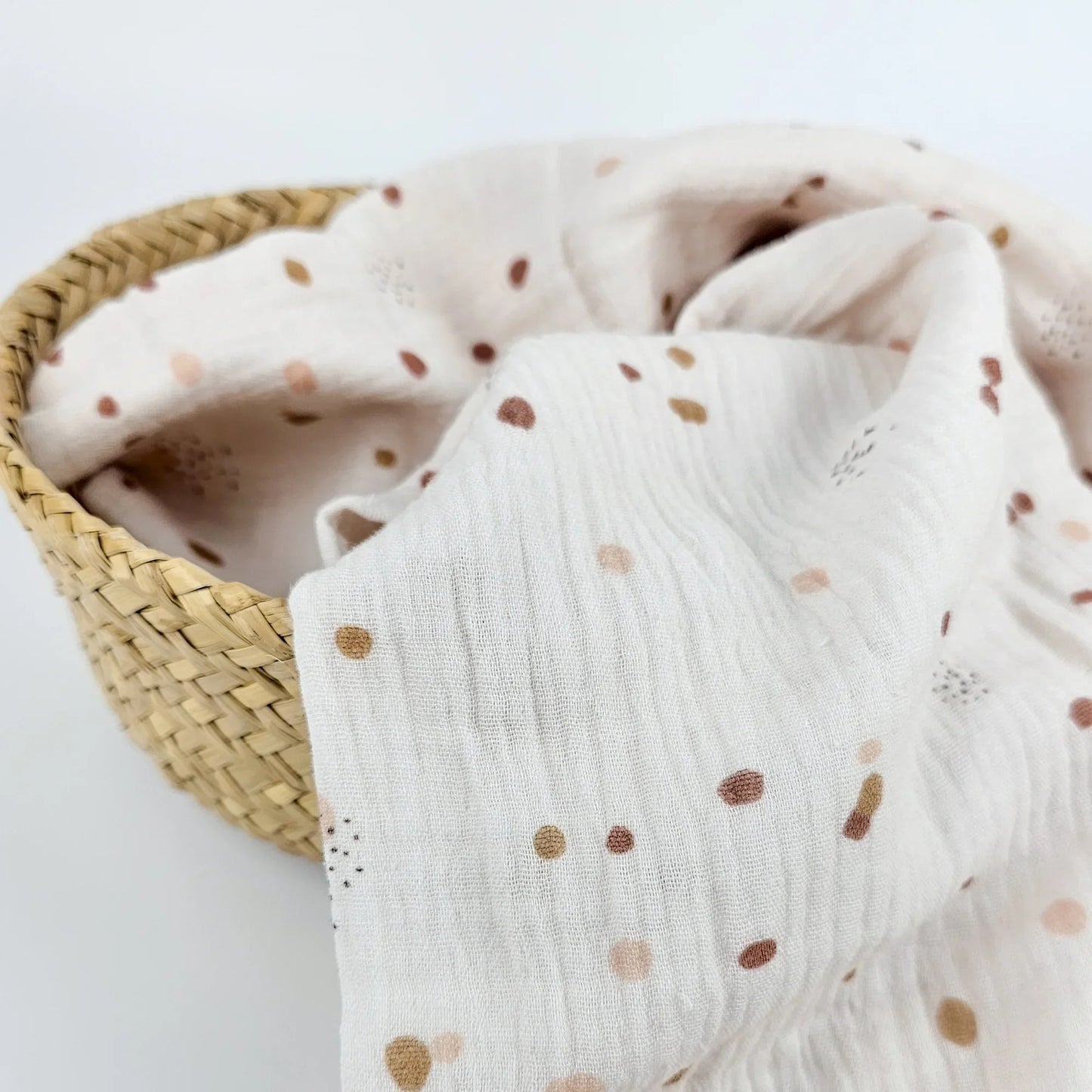 Musselin Konfetti beige Meterware - elli&else