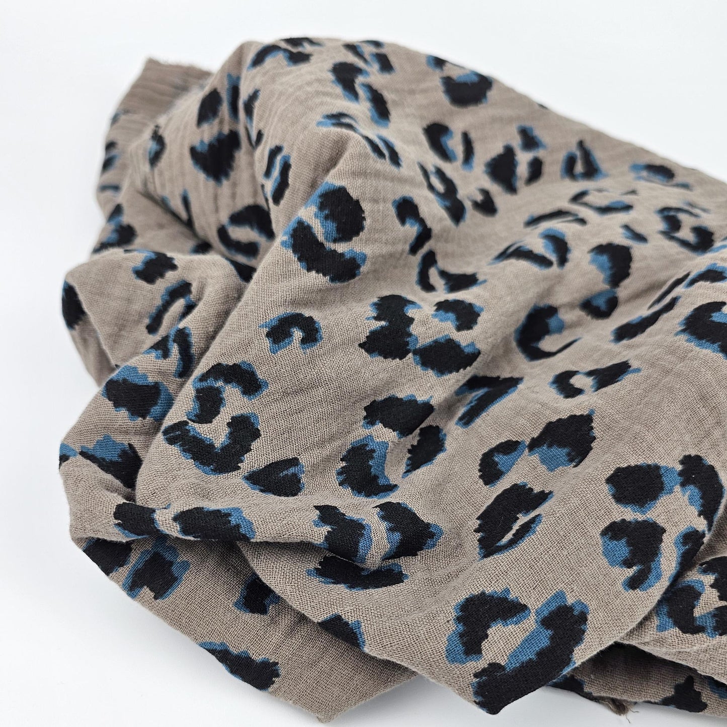 Musselin Leo Print taupe Meterware - elli&else