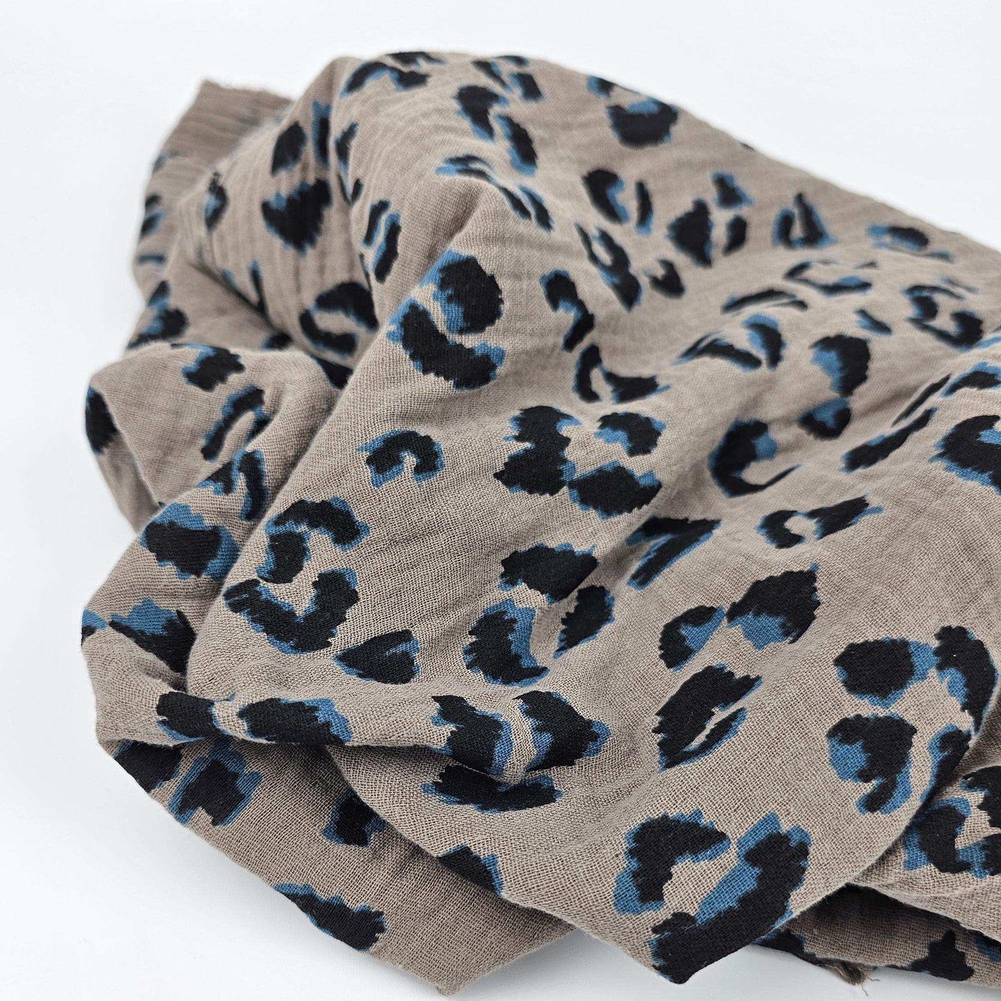 Musselin Leo Print taupe - Stoff bei elli&else