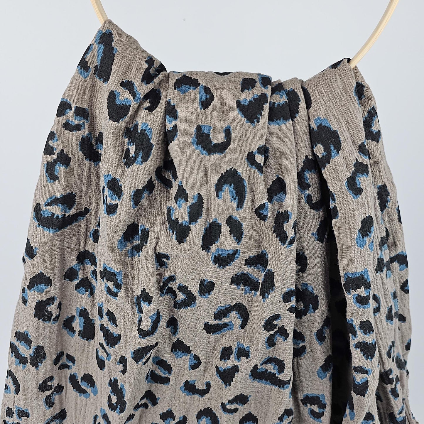 Musselin Leo Print taupe Meterware - elli&else