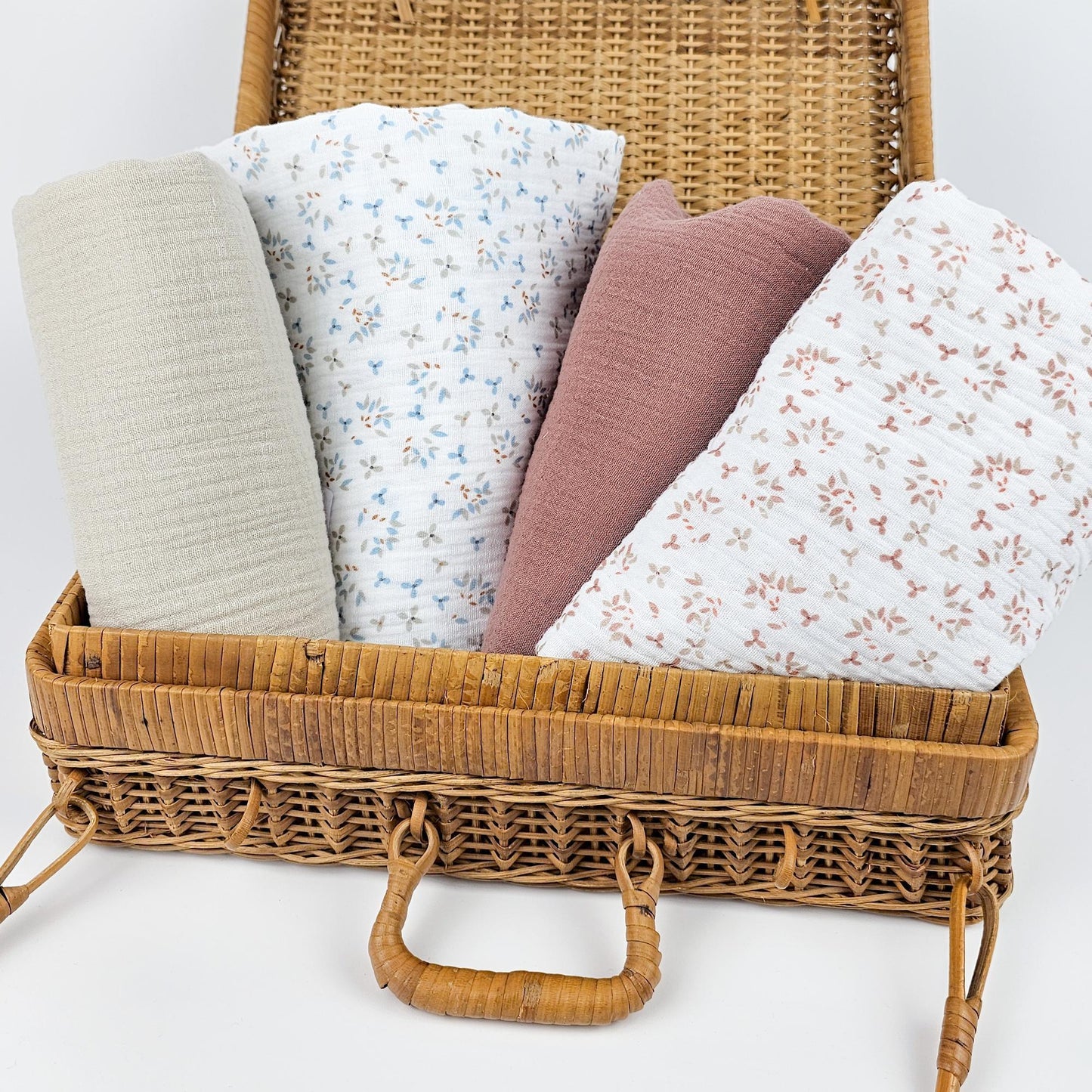 Musselin Mini Blümchen rosé Meterware - elli&else