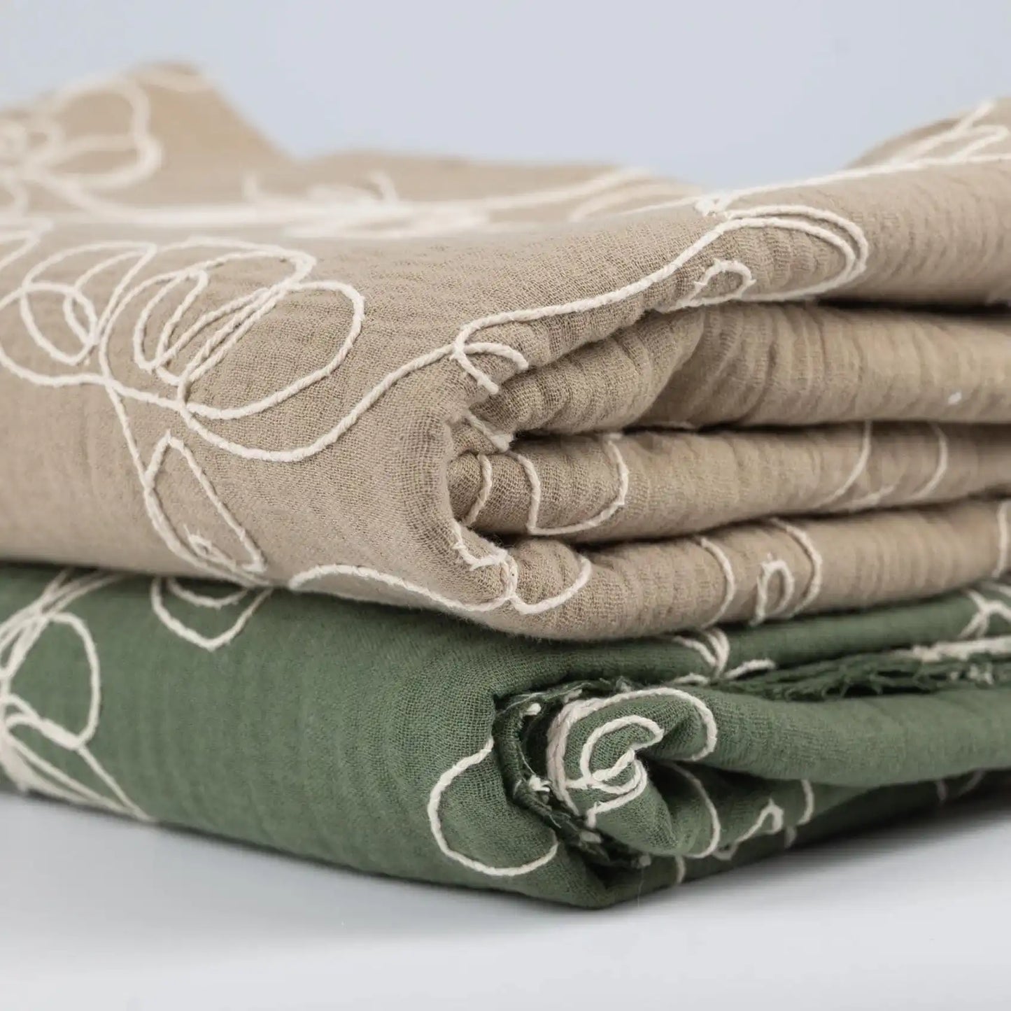 Musselin mit Blumenstickerei - Stoff bei elli&else