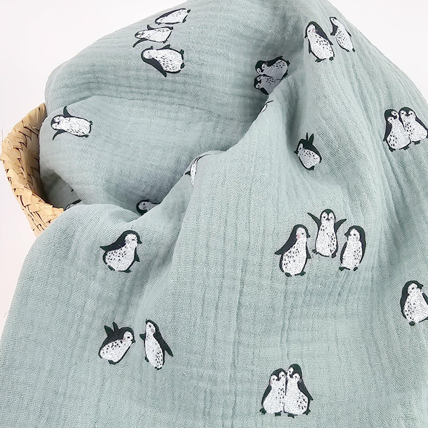 Musselin Pinguine Meterware - elli&else