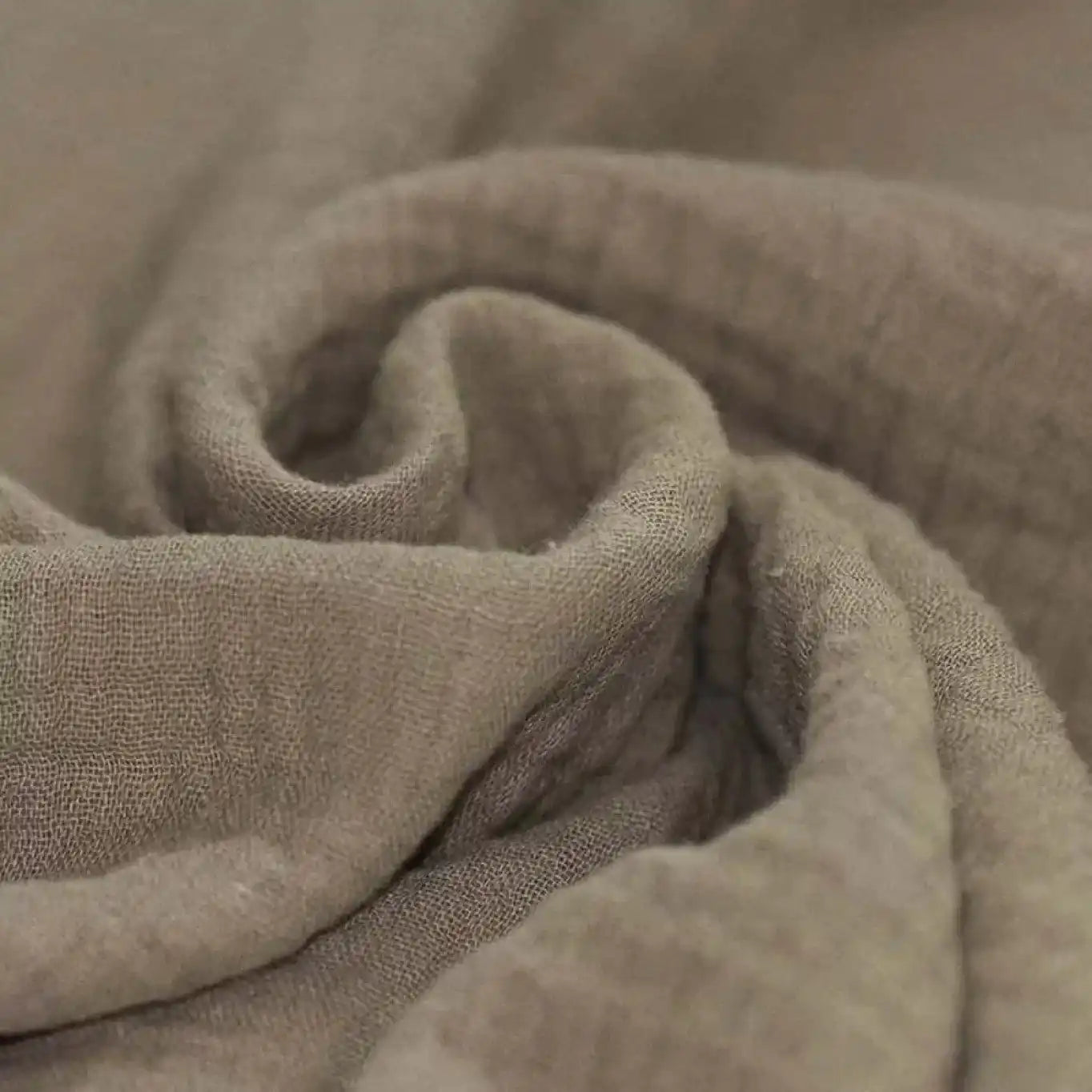 Musselin uni taupe - Stoff bei elli&else
