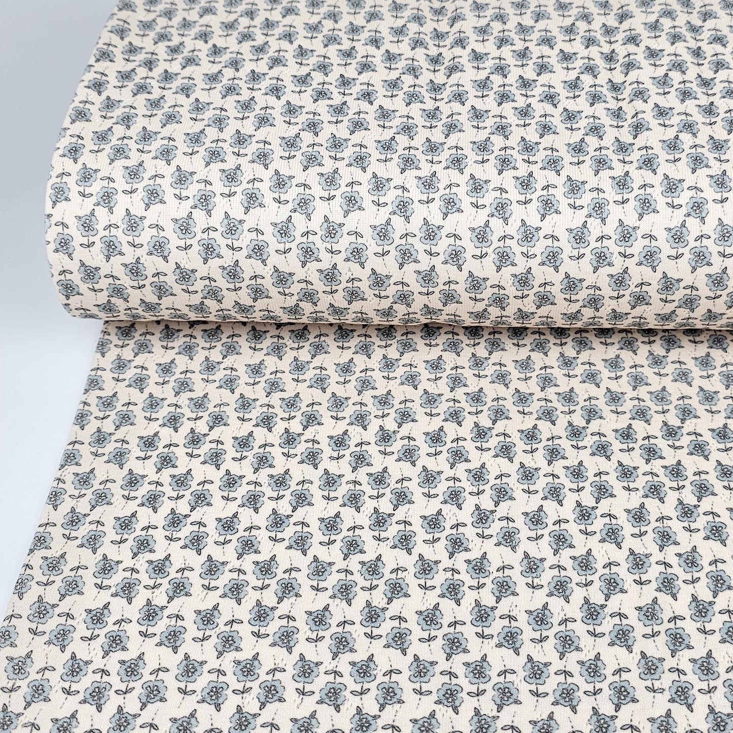 Pointelle Blue Blossom Meterware - elli&else
