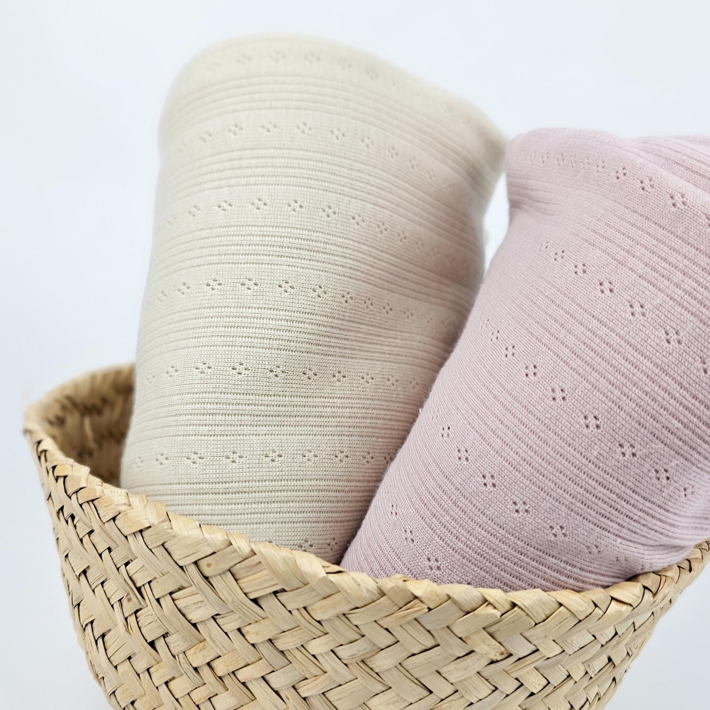 Pointoille Feinstrick Jersey natural beige & light rosé Meterware - elli&else