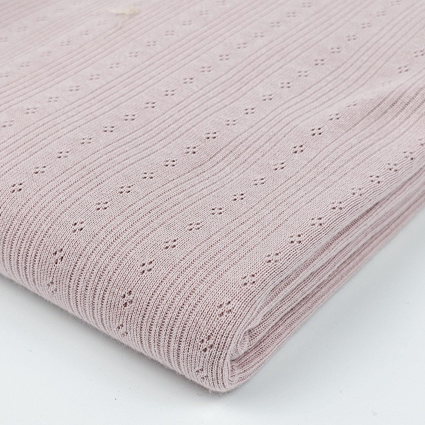 Pointelle Feinstrick Jersey natural beige & light rosé - Stoff bei elli&else