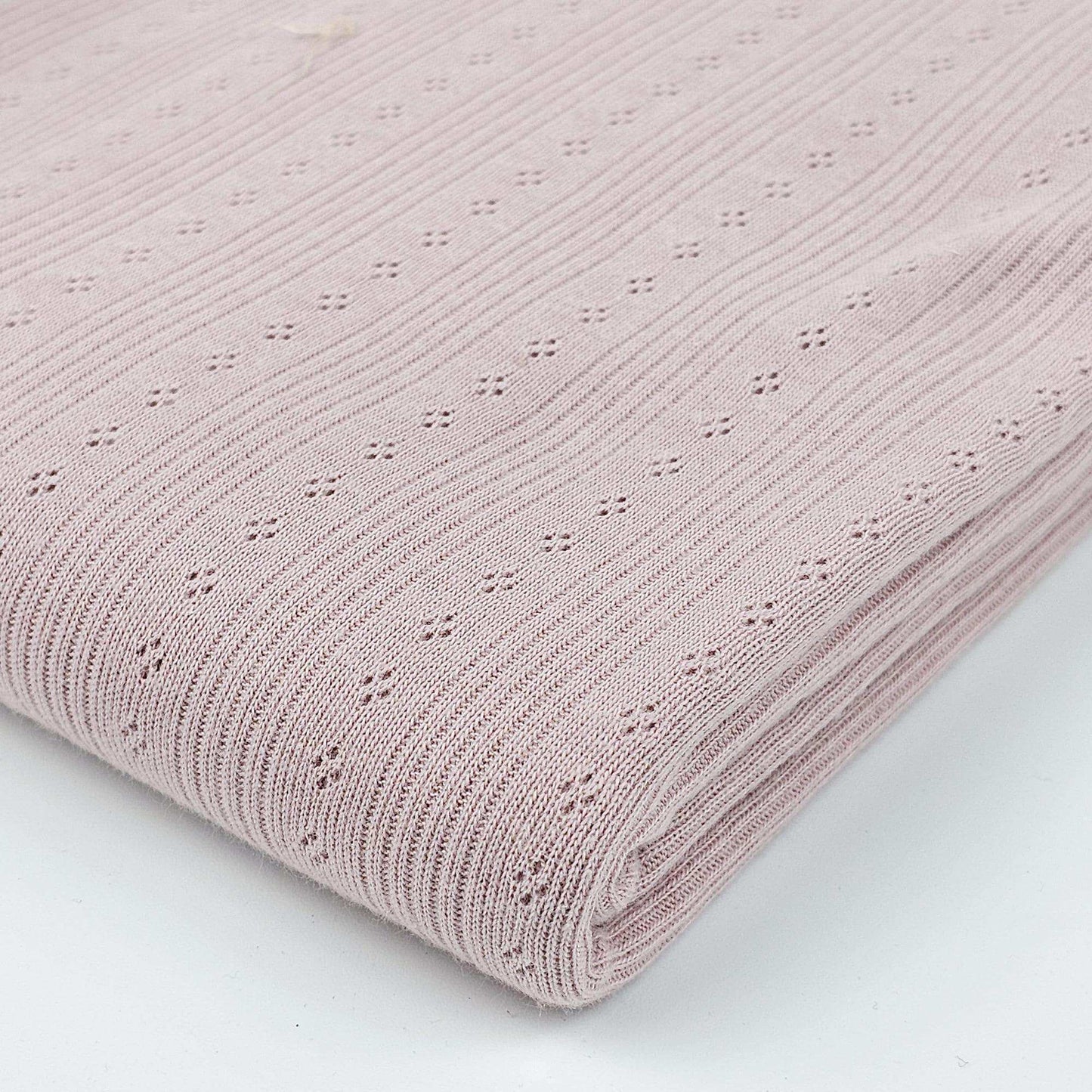 Pointelle Feinstrick Jersey natural beige & light rosé - Stoff bei elli&else