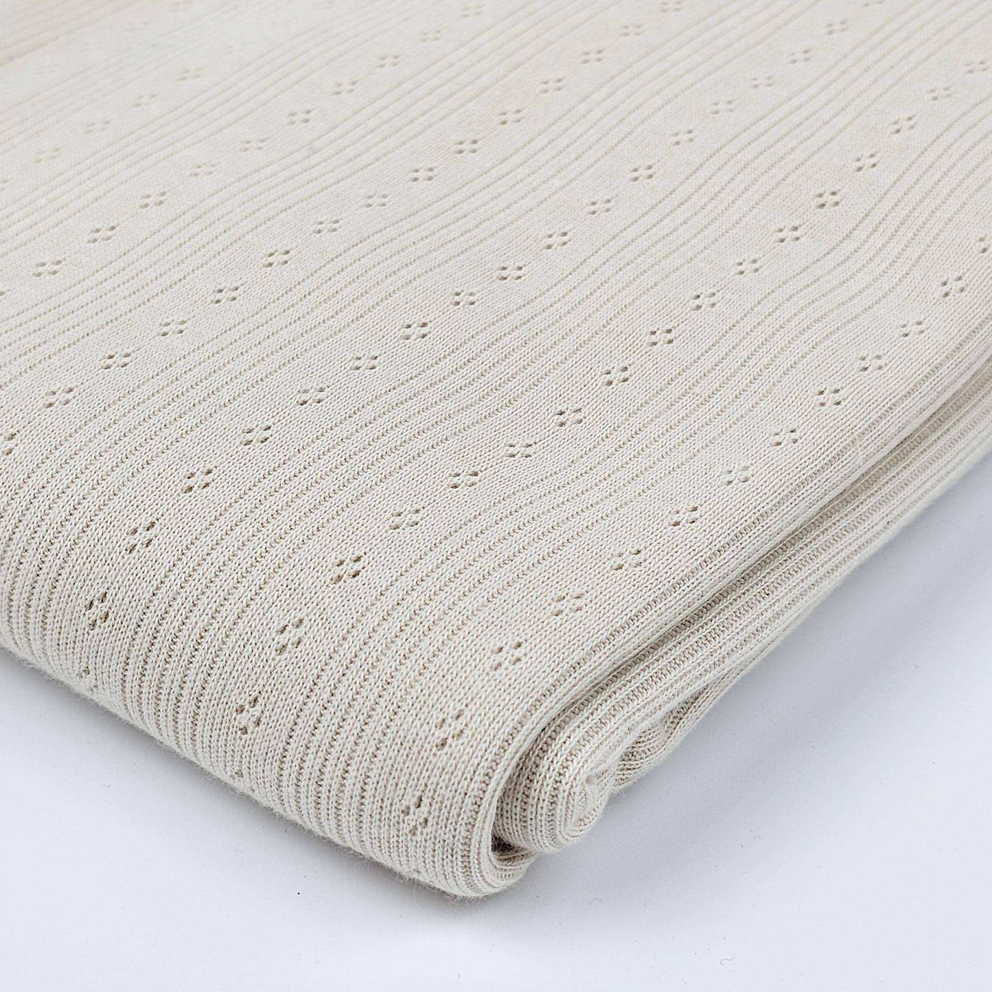 Pointelle Feinstrick Jersey natural beige & light rosé - Stoff bei elli&else