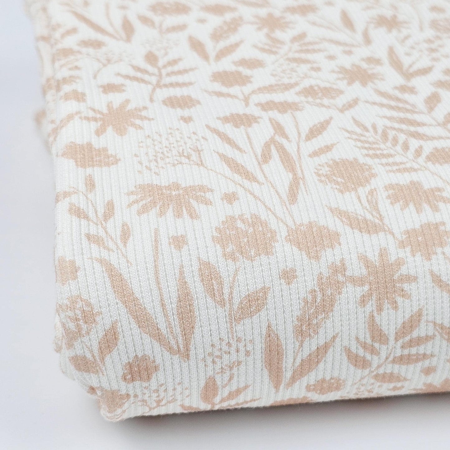 Rippjersey Blumenprint rosé Meterware - elli&else