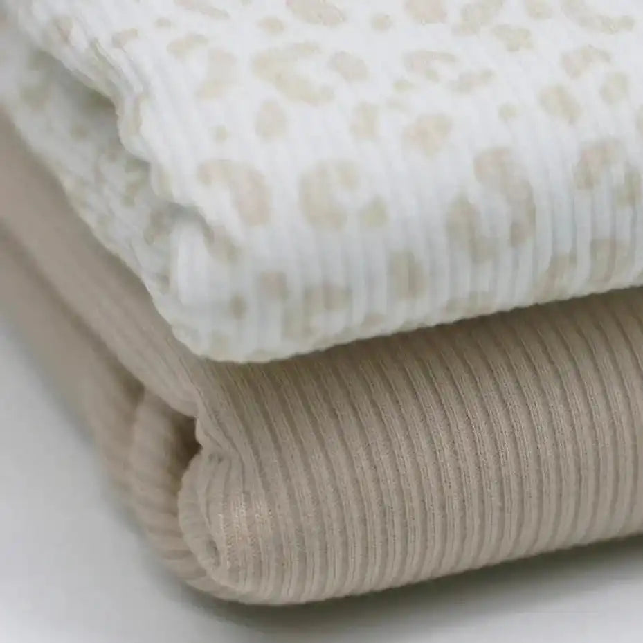 Rippjersey Leo hellbeige - Stoff bei elli&else