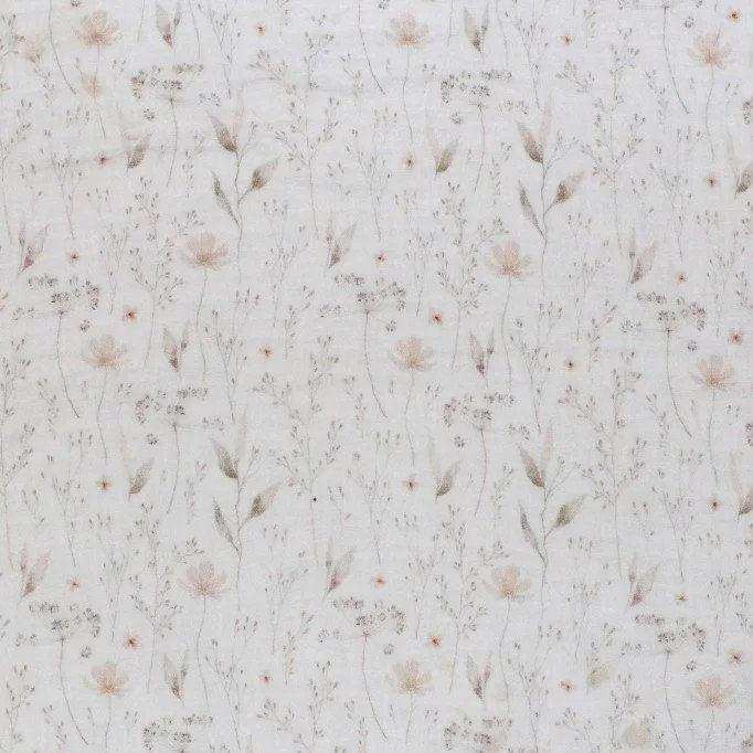 Musselin Blumenprint Natur - Stoff bei elli&else