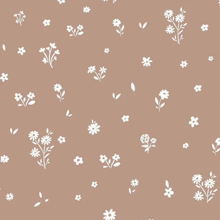 Jersey Marienblumen hellbraun von Family Fabrics - elli&else