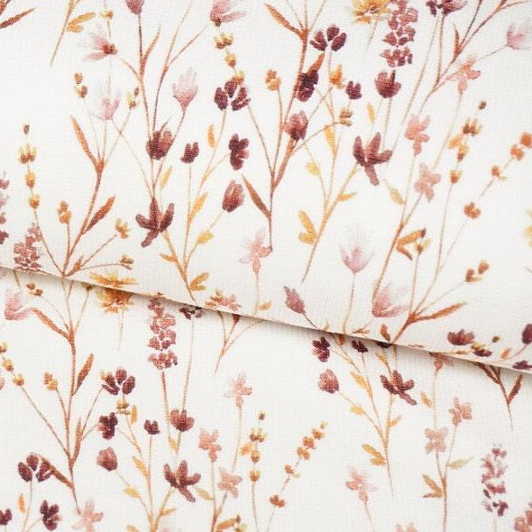 Rib Jersey Stoff Wildblumen von Family Fabrics - elli&else