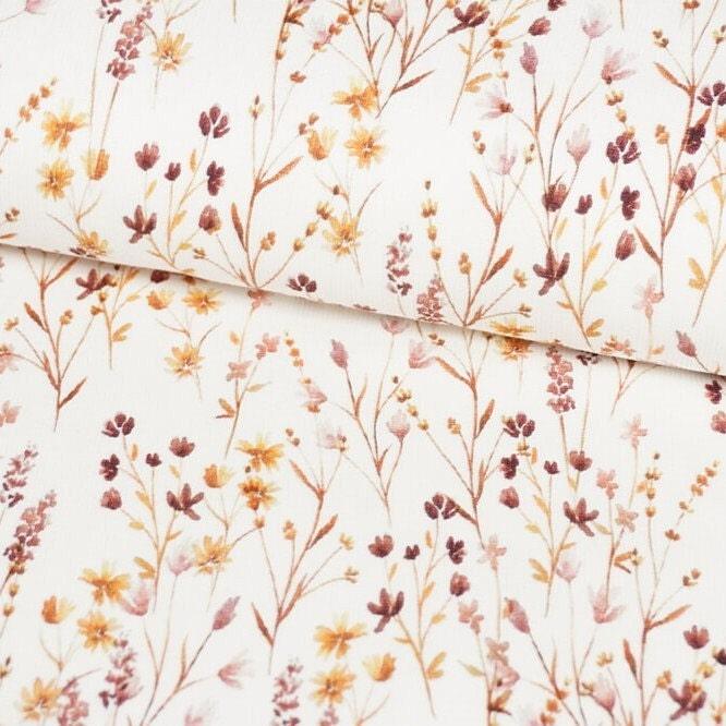 Rib Jersey Stoff Wildblumen von Family Fabrics - elli&else