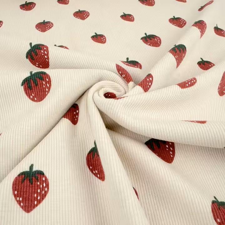 Bio Rib Jersey Erdbeere von Tygdrömmar - elli&else