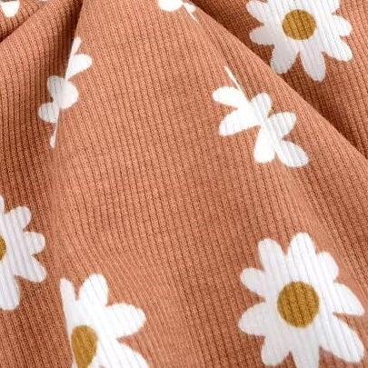 Bio Rib Jersey Daisy lehm rosa - elli&else