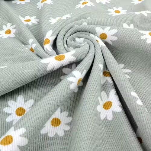 Bio Rib Jersey Daisy salbei von Tygdrömmar - elli&else