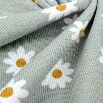 Bio Rib Jersey Daisy salbei von Tygdrömmar - elli&else