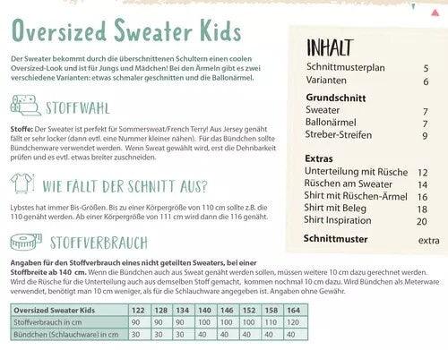 Schnittmuster Pullover/Oversized Sweater Kids Gr. 122-164 - elli&else