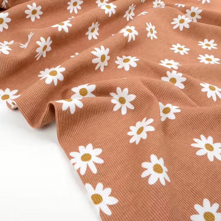 Bio Rib Jersey Daisy lehm rosa - elli&else