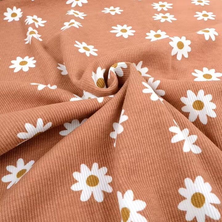 Bio Rib Jersey Daisy lehm rosa - elli&else