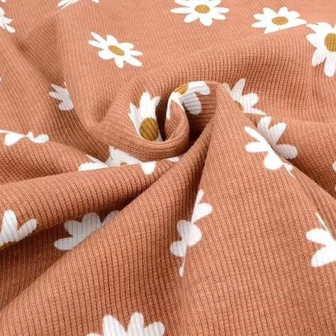 Bio Rib Jersey Daisy lehm rosa - elli&else