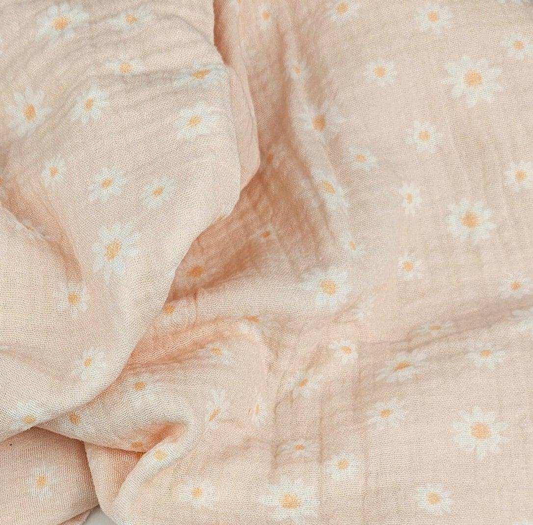 Musselin Gänseblümchen rosa von Family Fabrics - Stoff bei elli&else
