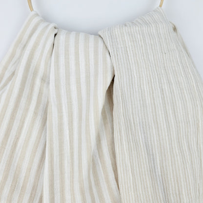 Musselin Streifen sand - beidseitig