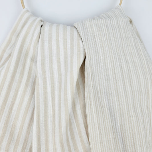 Musselin Streifen sand - beidseitig