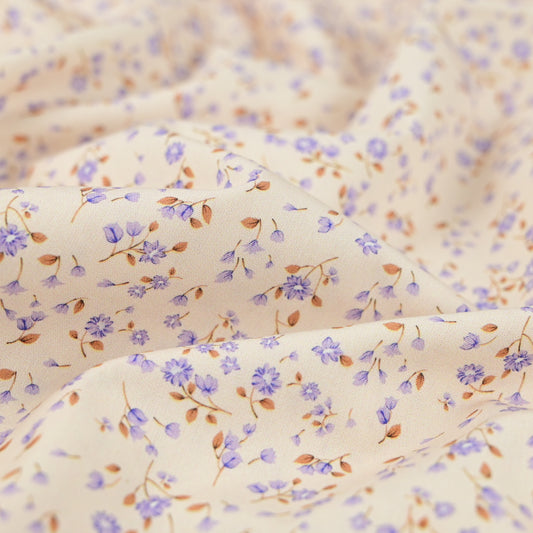 Popeline Miniblumen blau