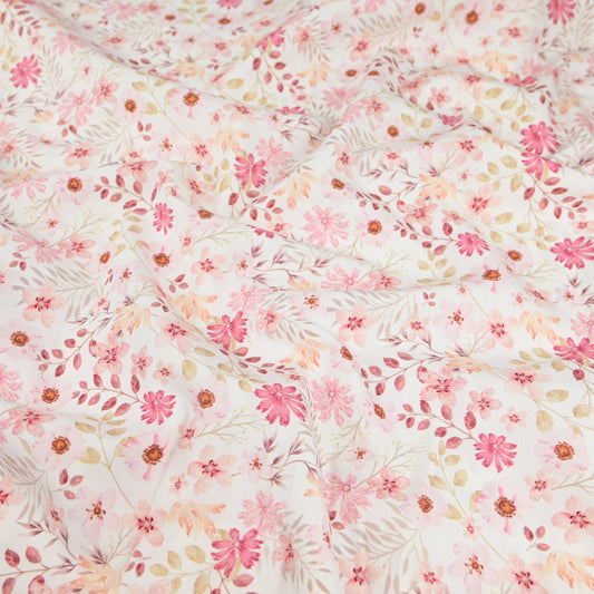 Popeline Wildblumen rosa