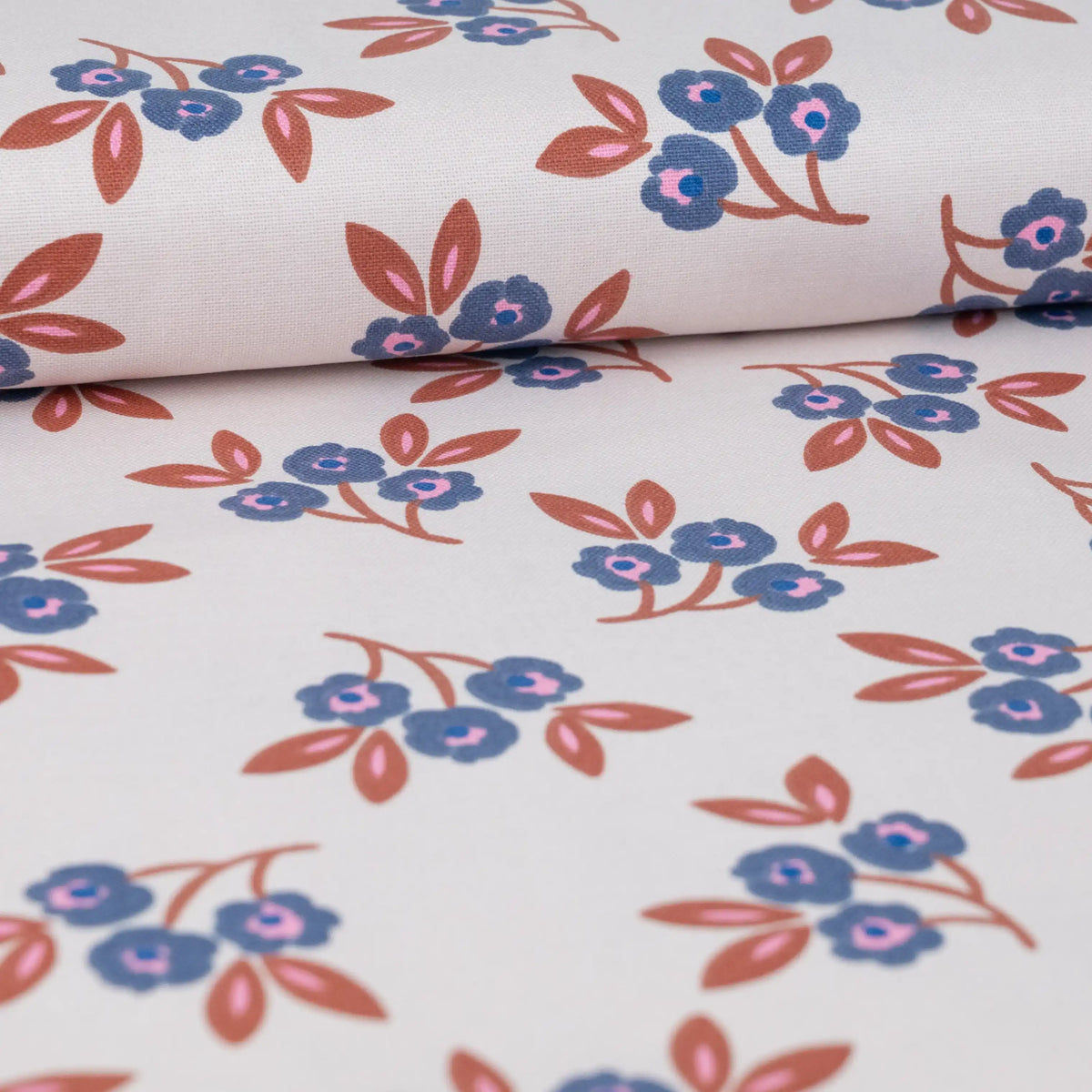 Canvas Stoff Blumenprint blau