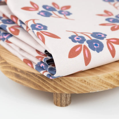 Canvas Stoff Blumenprint blau