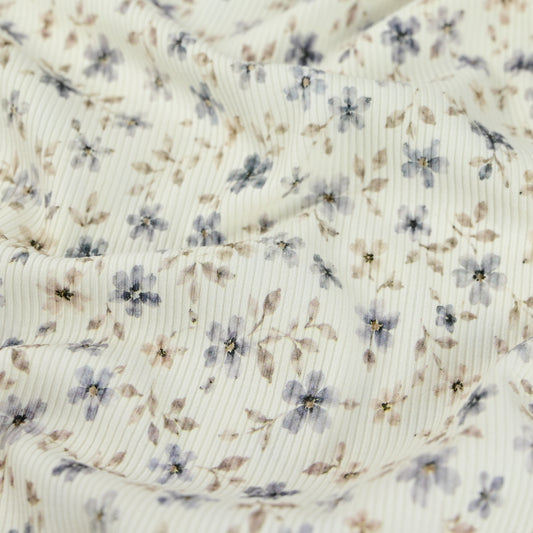 Rib Jersey Wildblüte blau