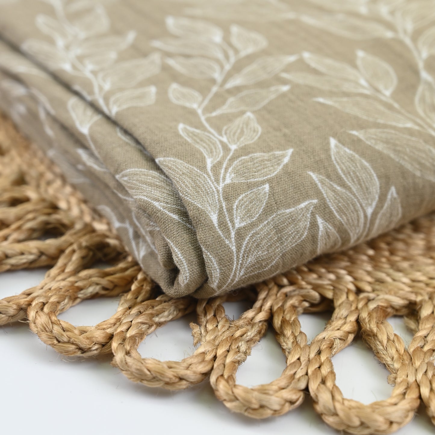 Musselin Blumenprint beige