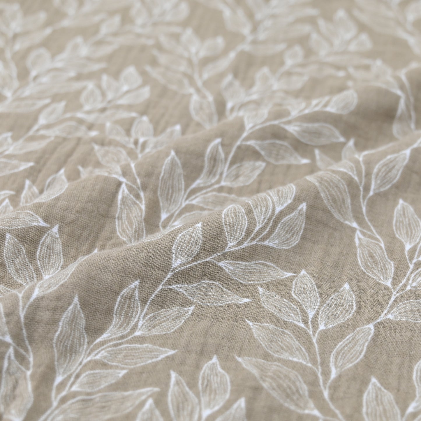 Musselin Blumenprint beige