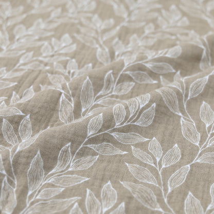 Musselin Blumenprint beige