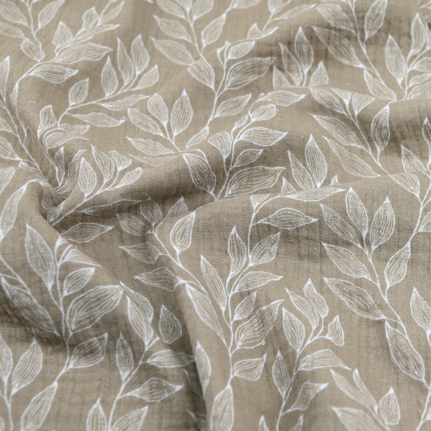Musselin Blumenprint beige