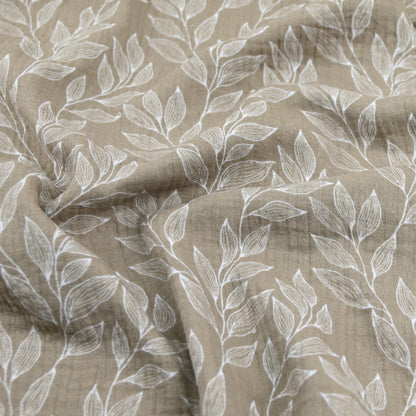 Musselin Blumenprint beige