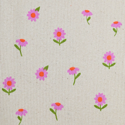 Rib Jersey kleine Blumen natur