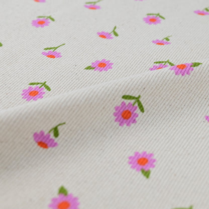 Rib Jersey kleine Blumen natur