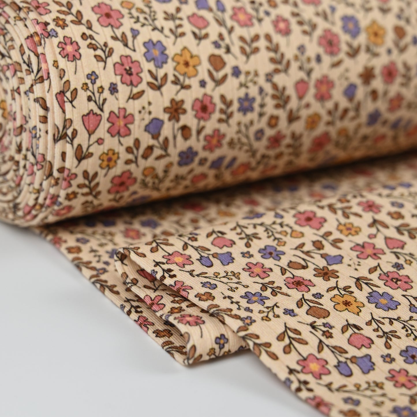 Big Rib Jersey Retro Blumen