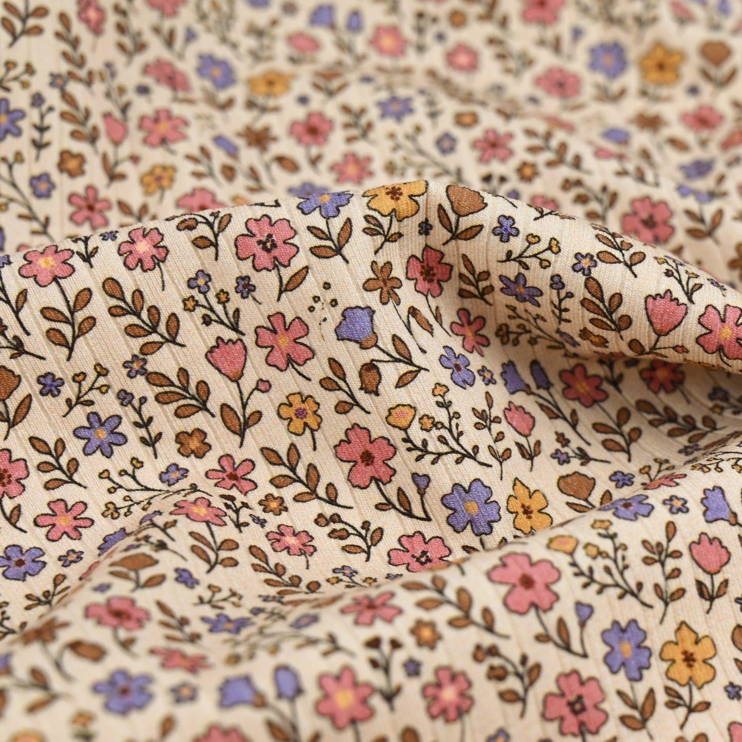 Big Rib Jersey Retro Blumen
