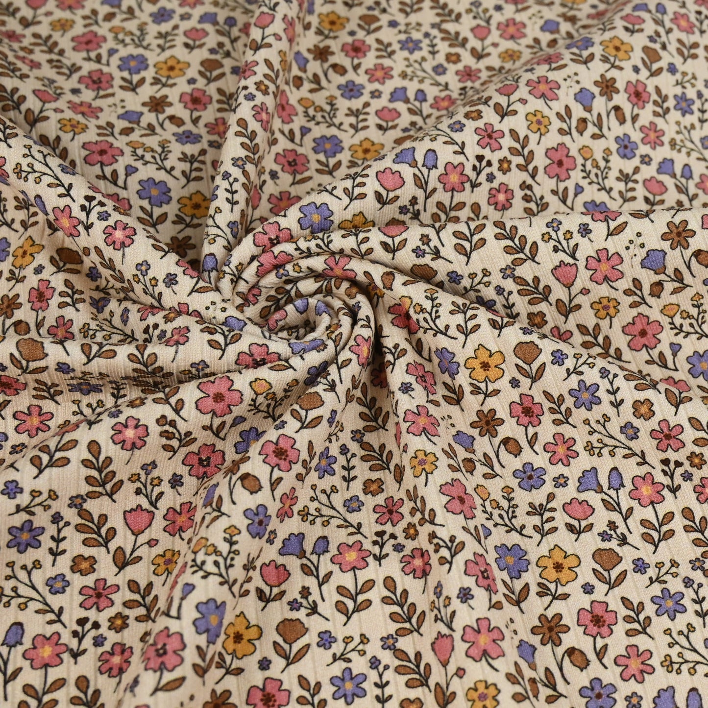 Big Rib Jersey Retro Blumen